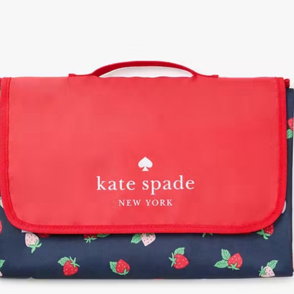Kate Spade Strawberry toss waterproof picnic blanket